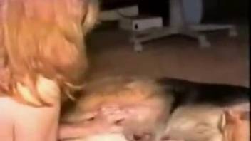 Elegant vintage MILF indulges in bestiality prior to bedtime