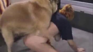Cute newbie animal enthusiast and aroused canine in amazing rear bestiality porn
