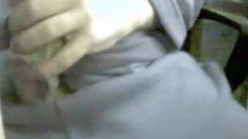 Guy toys with serpent atop his cock, complete animal self-pleasure session