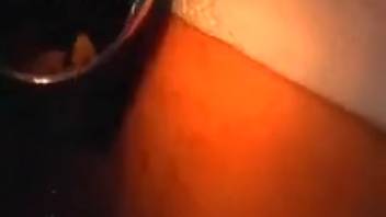 Naked woman pushes genuine worms into her wide-open vagina