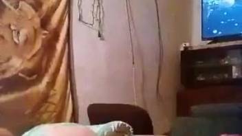 Lively-assed hottie being pounded by a dark savage